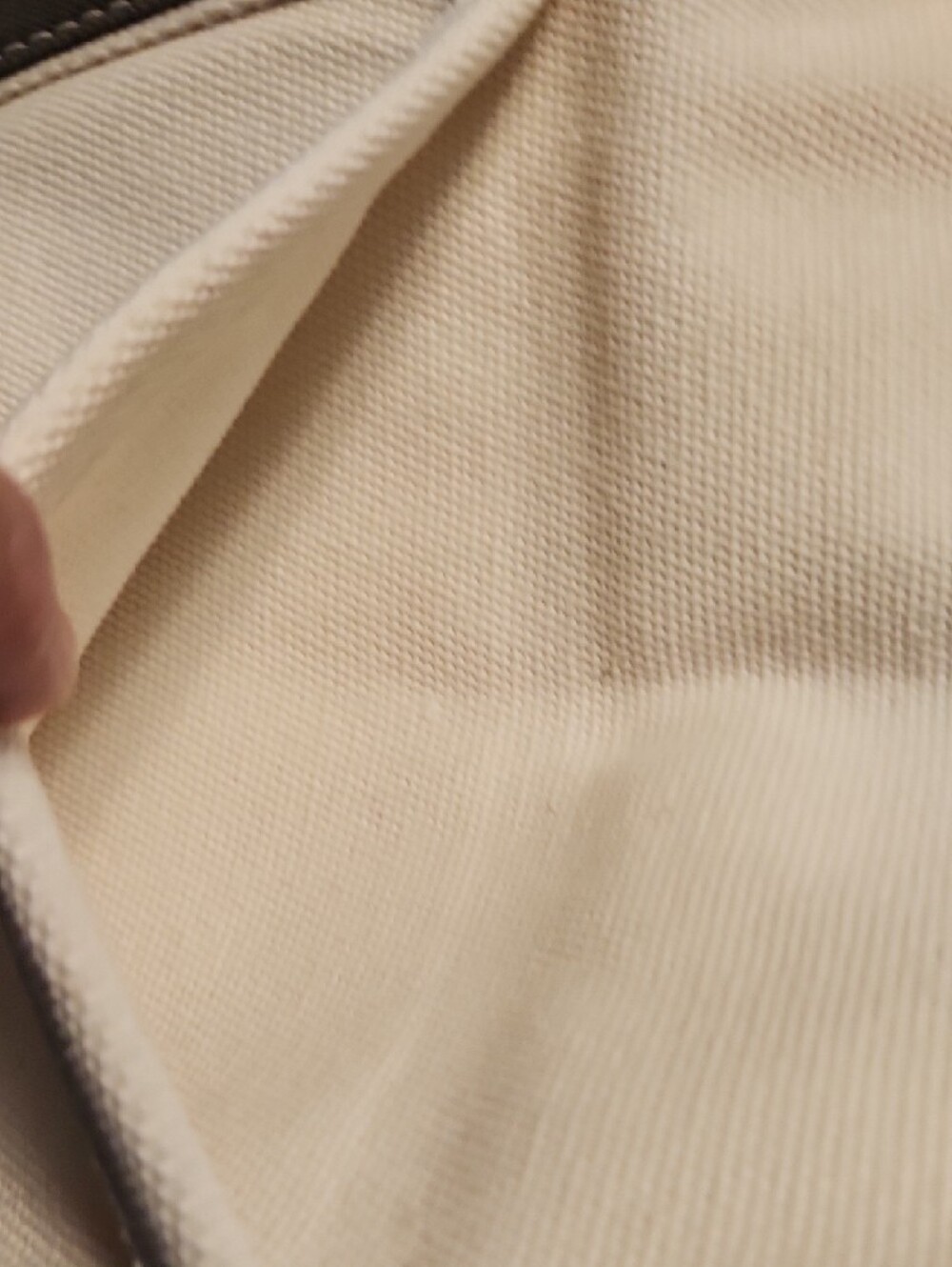 Lands' End Cream Canvas Tote with Brown Trim - Picture 3 of 11
